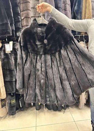 Норковый полушубок стильный