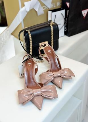 Лодочки zara босоніжки з бантами zara