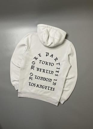 Біле худі mister tee з принтом la los angeles, оверсайз, oversized, великий капюшон, принт на спині, лос анджелес