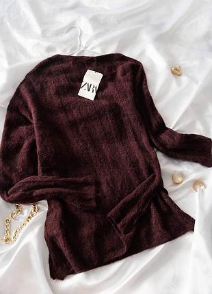 Теплий асиметричний светр zara 8