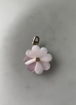 Подвеска цветок серебряная