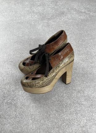 Marni brown taupe snakeskin туфлі босоножки оригінал
