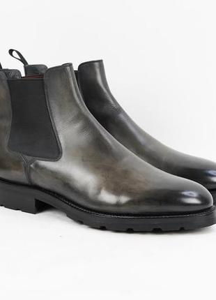 Мужские кожаные ботинки челси santoni italy размер 46