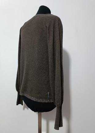 Кардиган из смесовой шерсти  коричневого цвета с окантовкой люрексом armani jeans , eu 40/usa s6 фото