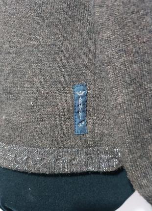 Кардиган из смесовой шерсти  коричневого цвета с окантовкой люрексом armani jeans , eu 40/usa s5 фото