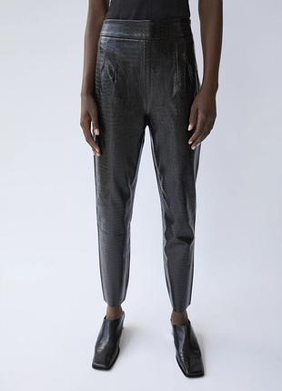 Лосины леггинсы черные лосины из эко-кожи zara