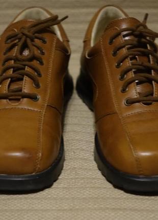 Комфортные фирменные кожаные ортопедические туфли цвета молочного шоколада helvesko...