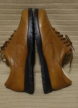 Комфортные фирменные кожаные ортопедические туфли цвета молочного шоколада helvesko...