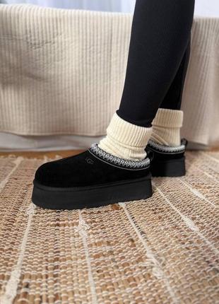 Зимние угги ugg tazz platform black premium