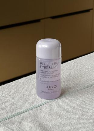 Kiko pure clean eyes &amp; lips мини двухфазная жидкость для снятия макияжа с глаз губ bioderma