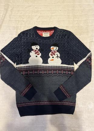 Новорічний светр зі сніговиками у розмірі м