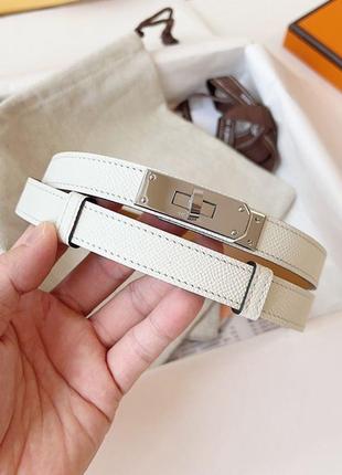 Ремень Pochette Hermes Jige en cuir box bordeaux et crin beige
