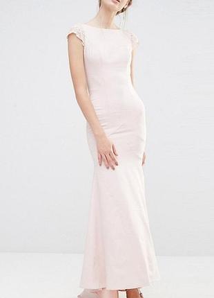 Сукня максі рибка пудрова