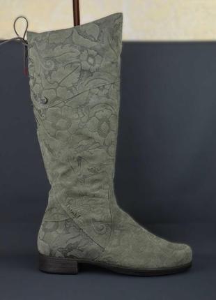 Think floral embossed высокие сапоги женские замша кожа с цветочным тиснением оригинал 39.5 р/25.5 см