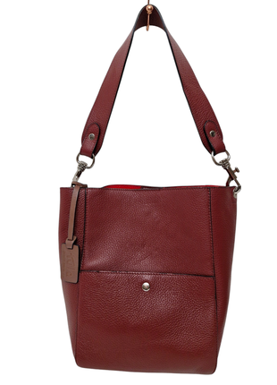 Кожаная сумка tula трендового винного цвета