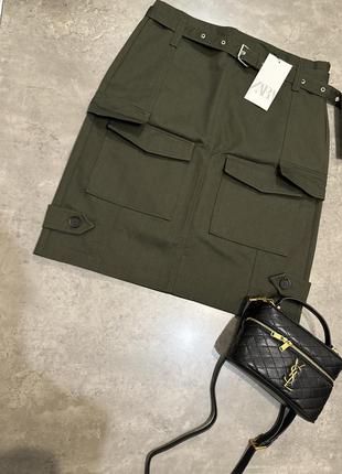 Юбка карго zara миди юбка