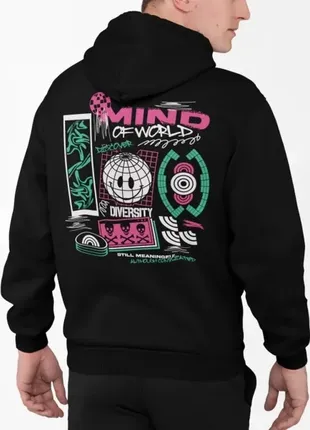Толстовка тепла чоловіча з принтом mind of world