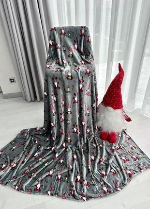Флисовые пледы новогодние принты