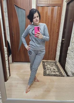 Костюм трехнитка emporio armani серый стильный и удобный спортивный
