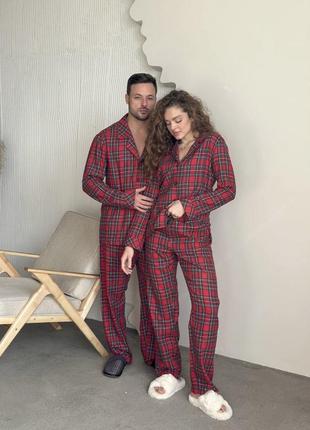 Женская фланелевая пижама в клетку