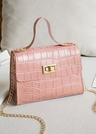 Модная розовая женская мини-сумка