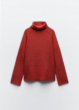 Червоний светр zara свитер кофта оверсайз10 фото