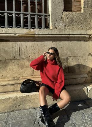 Червоний светр zara свитер кофта оверсайз5 фото