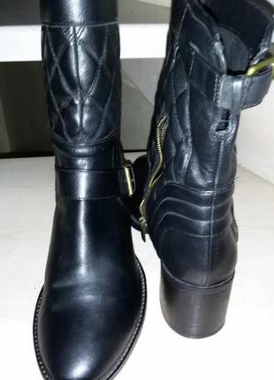 Clarks (англия)-кожаные стильные сапоги в байкерском стиле 39-39 1/2 размер (26,2 см)8 фото