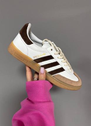 Кроссовки adidas spezial white brown