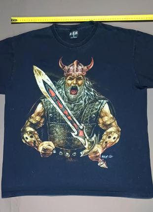 Плечі 55 см wild  футболка флуоресцентна   вікінг з мечем   size xl