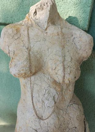 Цепочка серебро тройное кордовая плетения 43 см