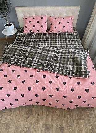 Комплект постельного белья «черные сердца» бязь