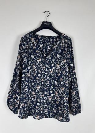 Блузка zara xs s блуза цветочный принт