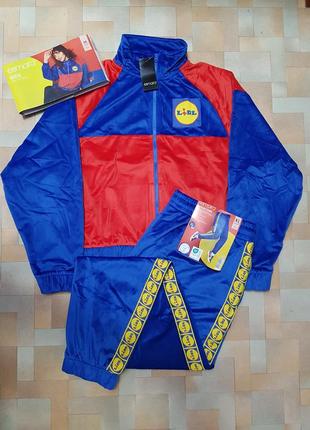 Костюм яркий велюровый esmara lidl с логотипом, лампасами