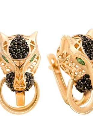 Золотые серьги с фианитами 0.62ct (676223380)