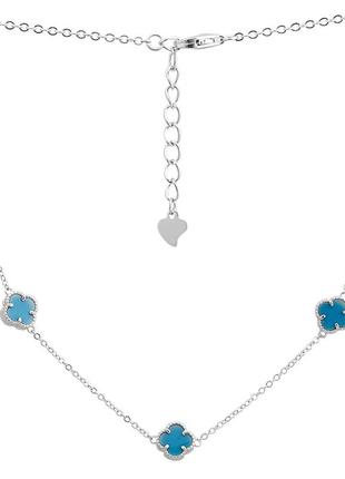 Серебряное колье с бирюзой (420-460мм размер) 660001989