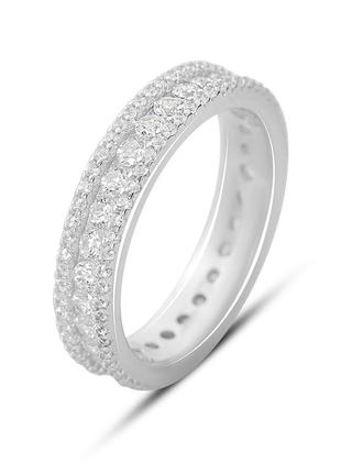 Срібне кільце з фіанітами (19см розмір) 2160953