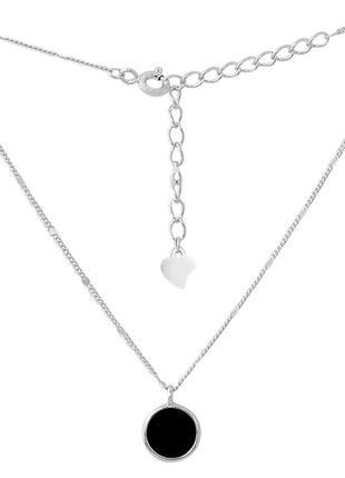 Срібне кольє з натуральним оніксом (400-450 мм розмір) 2160892