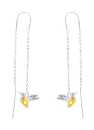 Серебряные серьги с фианитами (2159865)