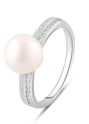 Серебряное кольцо с натуральным жемчугом 5.5ct (17см размер) 2084181