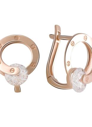 Золотые серьги с фианитами 1.9ct (2066279)