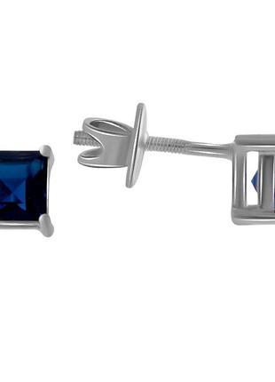 Серебряные серьги с сапфиром nano (2064596)