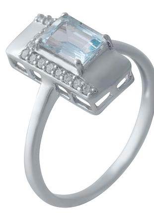 Серебряное кольцо с натуральным топазом (18.5см размер) 2028352