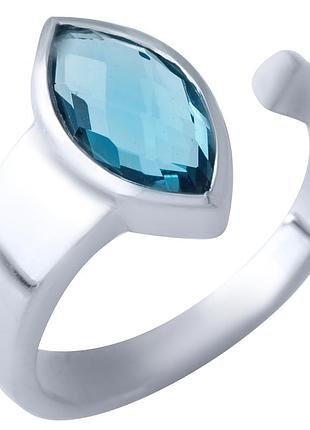 Серебряное кольцо с топазом лондон блю 1.6ct (18см размер) 1917190