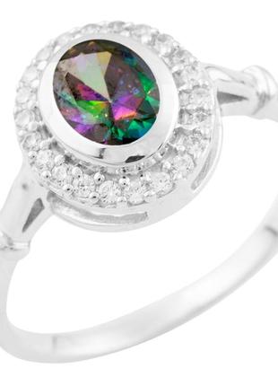 Серебряное кольцо с мистик топазом 1.1ct (17.5см размер) 1515808