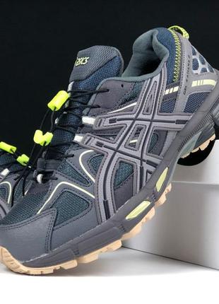 Р.41-46 кроссовки asics gel kahana 8 серо/салатовые зима ks 12457