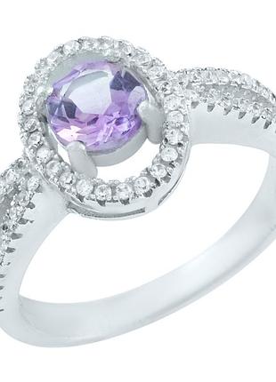 Серебряное кольцо с натуральным аметистом (18.5см размер) 0839622