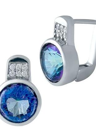 Серебряные серьги с мистик топазом 6.587ct (1939482)