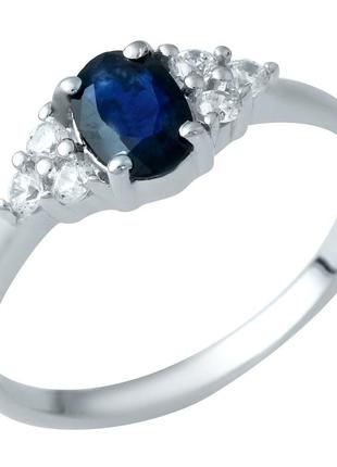 Срібне кільце з натуральним сапфіром 1.335ct (18 см розмір) 1938263