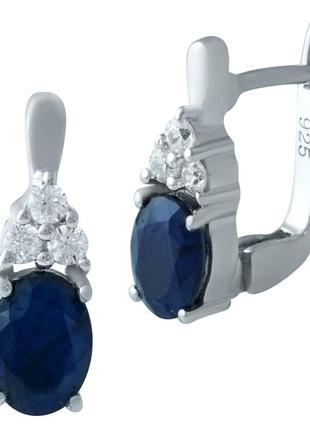 Серебряные серьги с натуральным сапфиром 2.41ct (1938782)